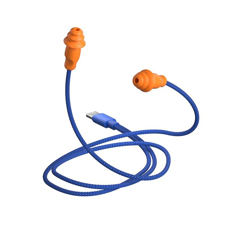 1m Type-C Earbuds Noise-Isolating Labor Protection Work Lazy Mobile Phone Listening to Music Heavy Bass-DTA9