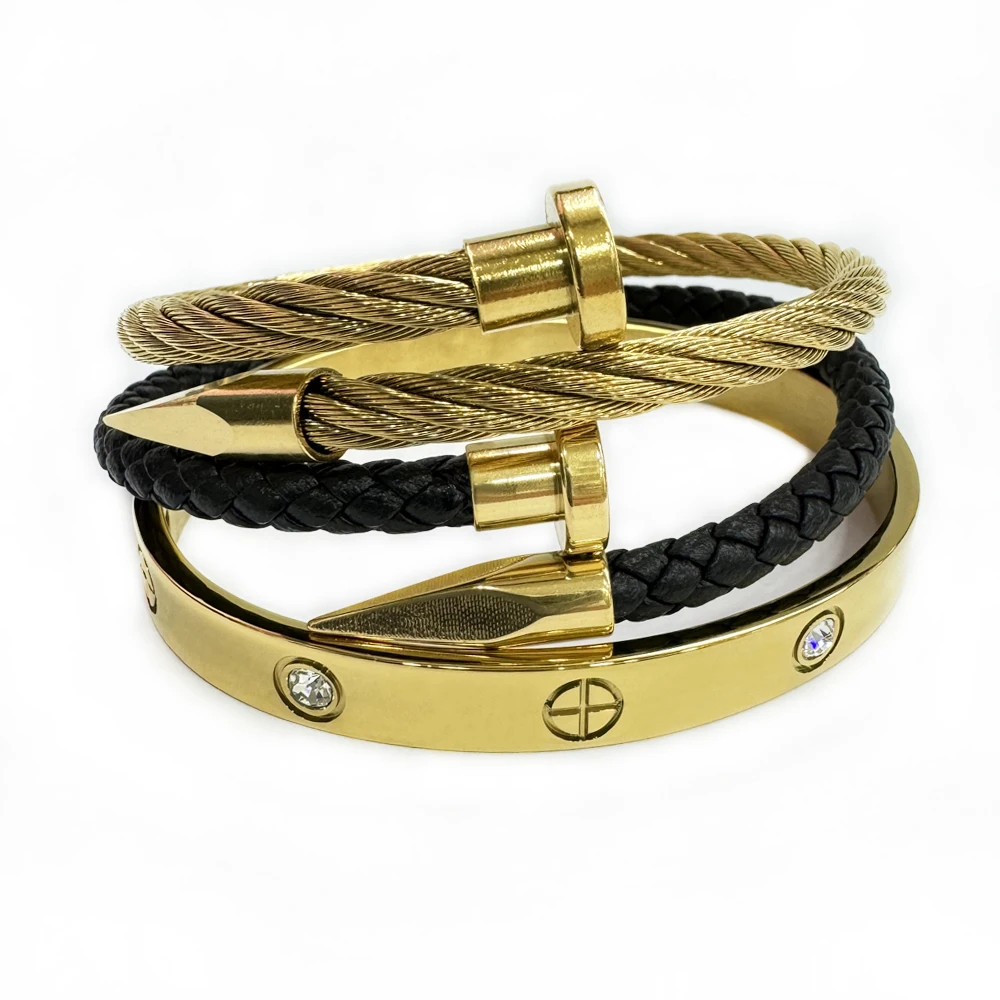 High Quality Set Crown Charm Men's and Women's Bracelet Roman Stainless Steel Women's Bracelet Bracelet Valentine's Day Gift
