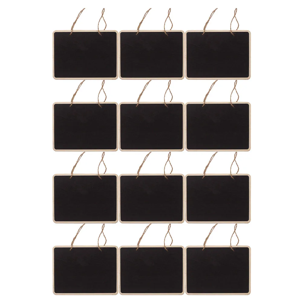 

12Pcs Blackboard Decorative Hanging Signs Double Sided Wood Chalkboards for Wedding Party Garden Labeling Menu Board Message
