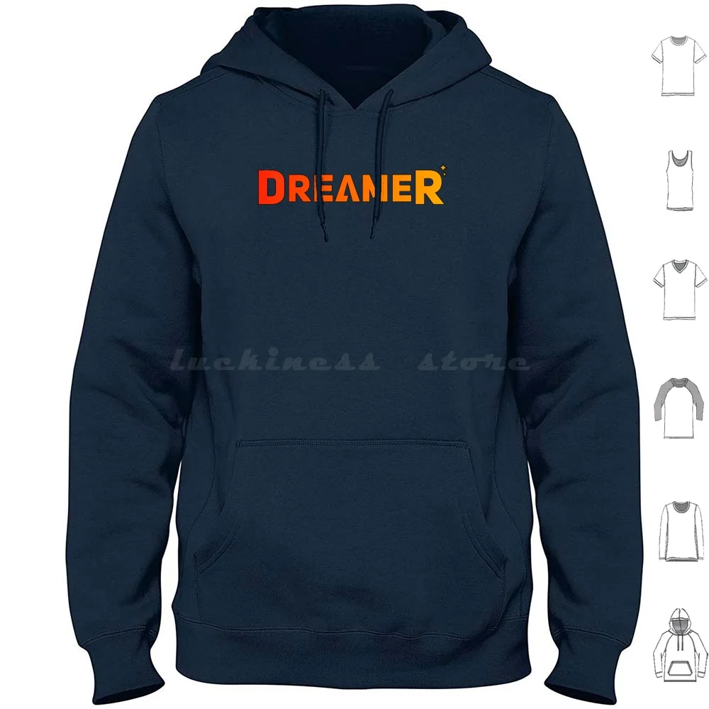 Dreamer Fire T-Shirt Hoodie cotton Long Sleeve Word English Translatable Like Dreamer Idealist Colors Stars Logo