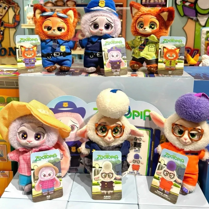 Caja ciega de la serie de vinilo MINISO Zootopia, bonito personaje de dibujos animados, bolsa de felpa de vinilo, colgante, muñeca de juguete, caja misteriosa de regalo
