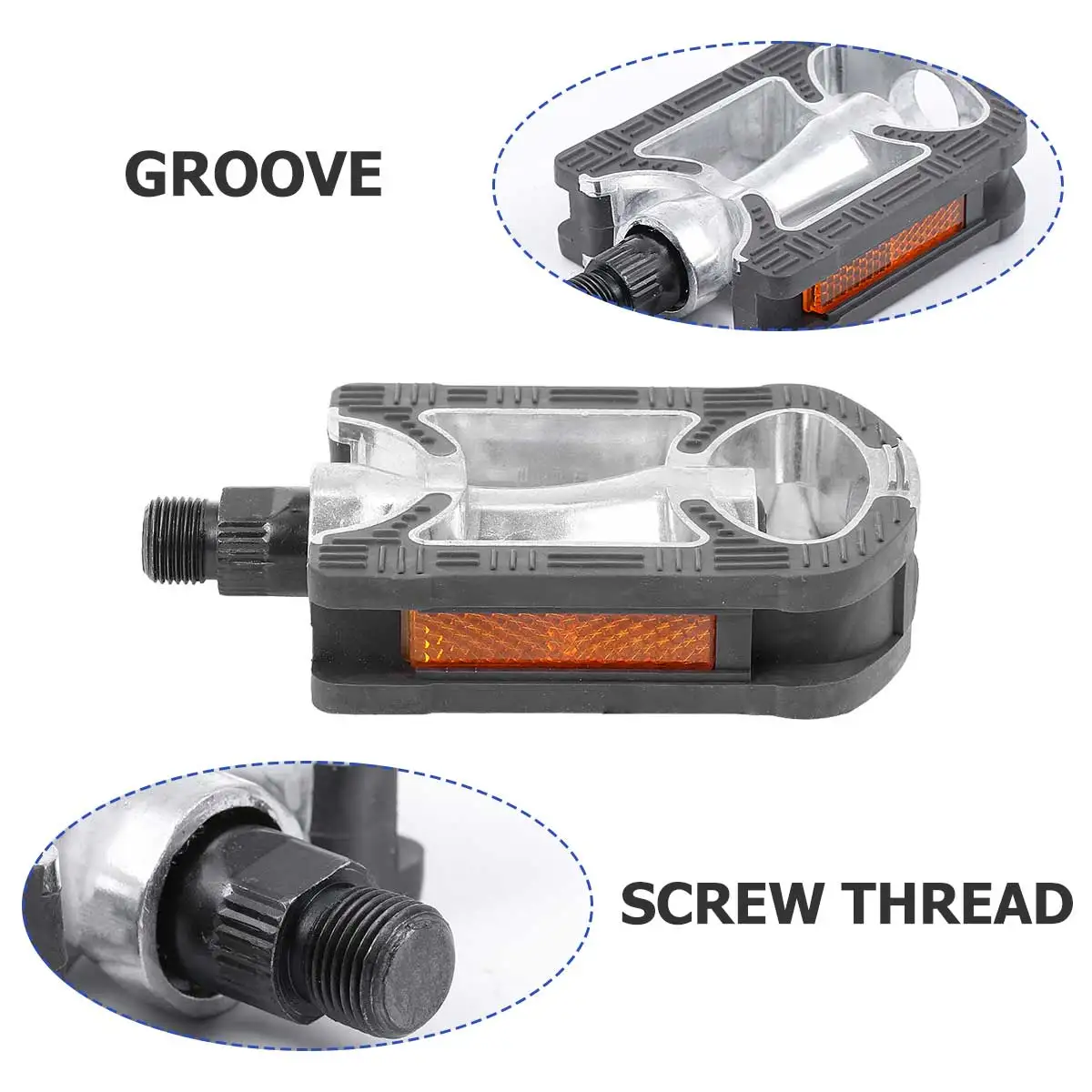 

2 Pcs Bike Pedal Flat Platform Aluminum Alloy Non Skid For Mountain Cycling Accessories Durable Easy Install