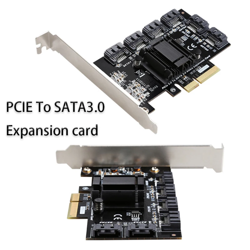

Удлинитель PCIe Converter Адаптер Sata3.0 Карта расширения PCIe в SATA3.0 Riser Card Контроллер PCI E Sata Card PCIE to SATA Card