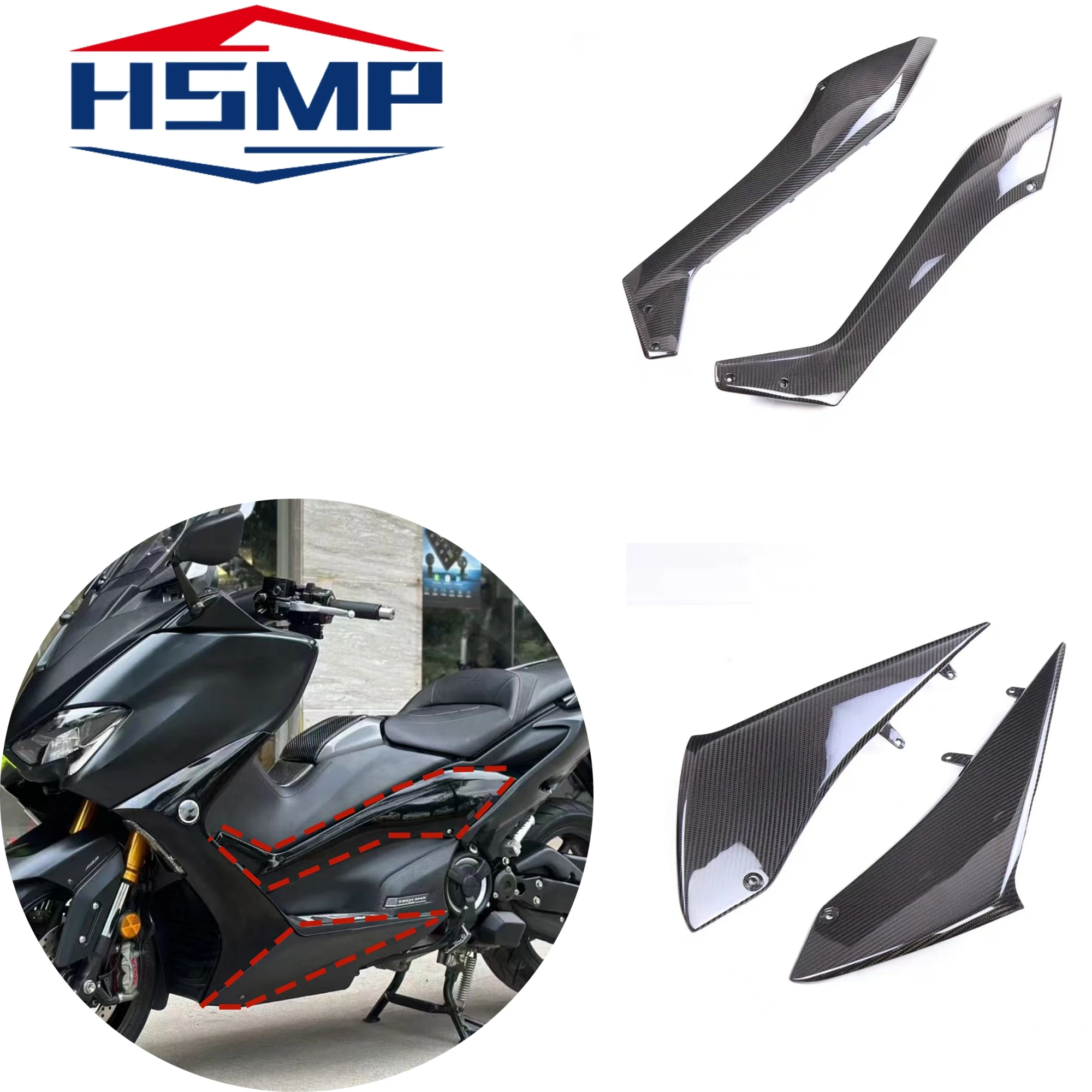 for Yamaha TMAX 560 2020 2021 motorcycle front turn signal side shell bottom side shell fairing accessories ABS plastic body kit