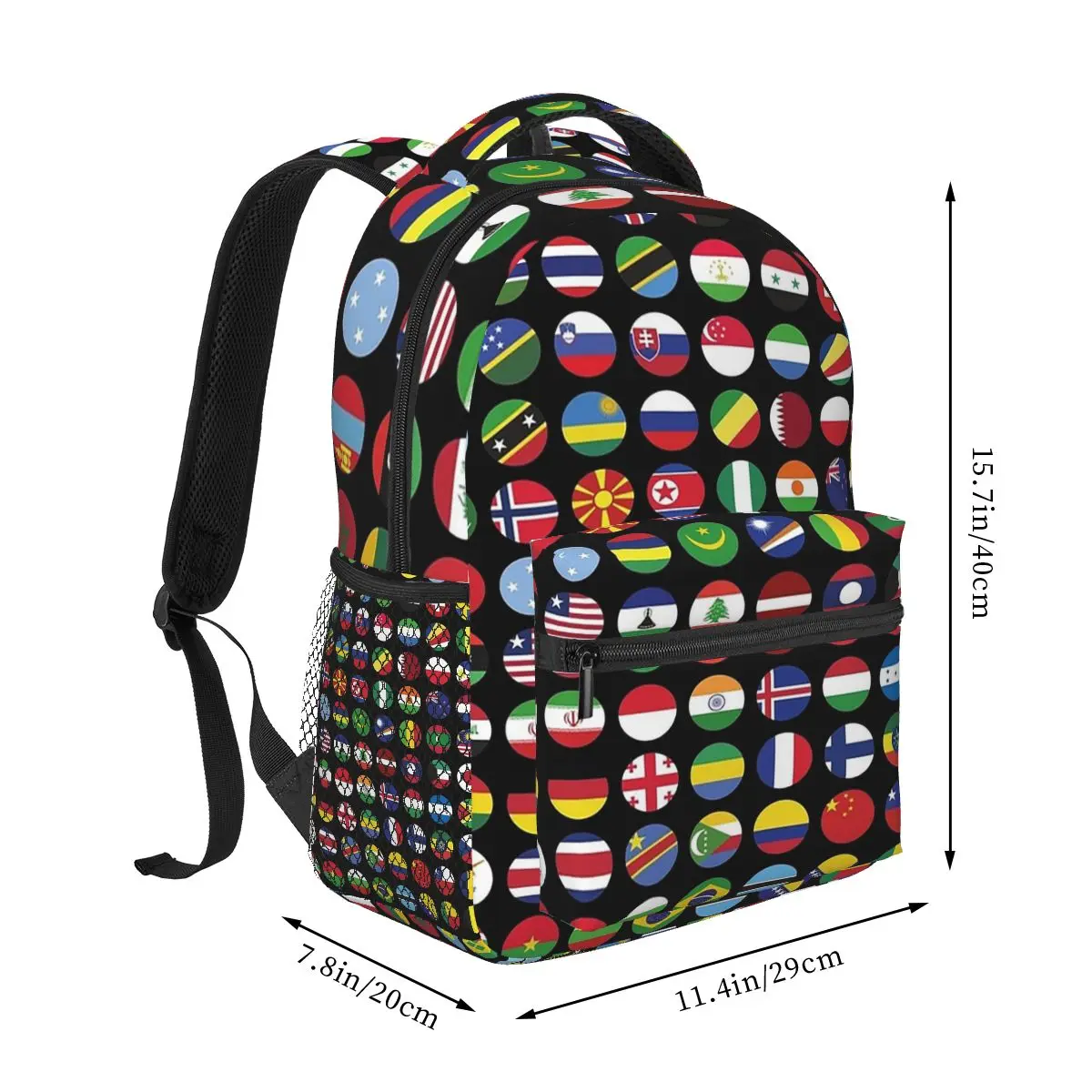 Flags Of The World Backpacks Boys Girls Bookbag Children School Bags Cartoon Travel Rucksack Shoulder Bag Large Capacity