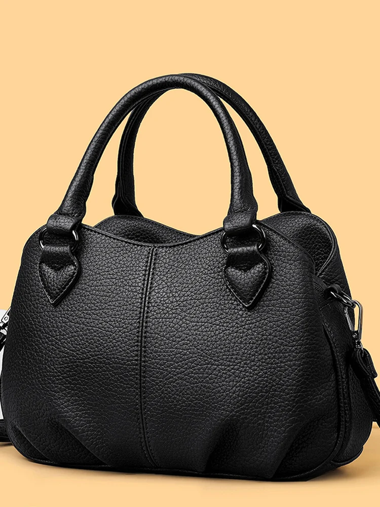 

Faionable Large Capaci Leather Women's Bag 2025 New Sle Handbag oulder Bag Crossbody Bag for Middle-Aged Mothers