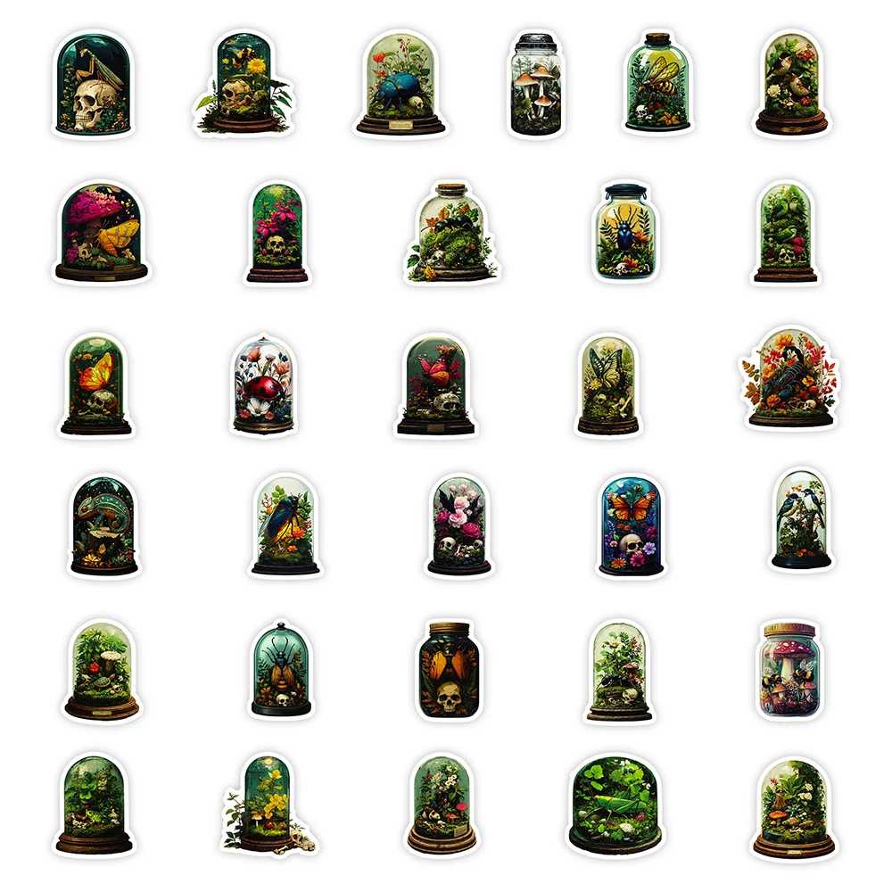 10/30/56 قطعة زجاجات نبات الحشرات الرجعية ملصقات كول الكرتون الجمجمة الشارات DIY بها بنفسك محمول زجاجة ماء الهاتف الدراجة ملصق الديكور #5