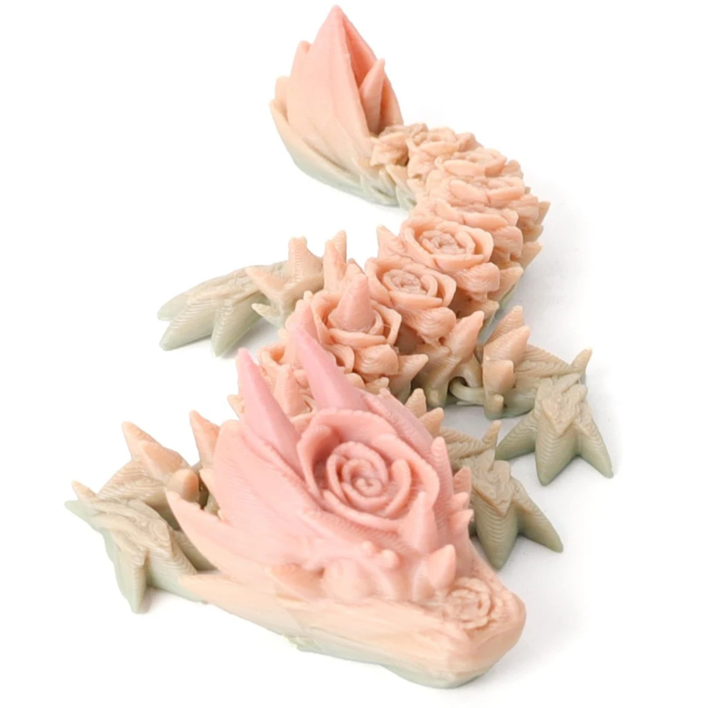 3D Printed Rose Dragon Egg Model Toys Ornament Kids Toys Multi-Jointed Realistic Animal Figures Decorative Desktop Boys Gift Toy