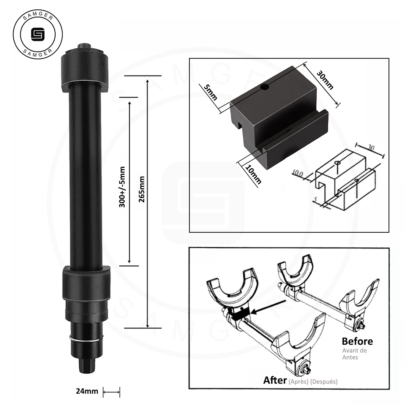 Samger-kit de compressor de mola para absorção de choque, instalador de suporte, compressor de mola com 6 protetores