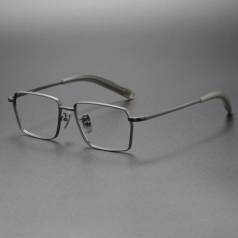 HDCRAFTER Ultralight Titanium Rectangle Eyewear Frame For Myopia Prescription Glasses Men Retro Fashion Glasses Frame Eyeglass