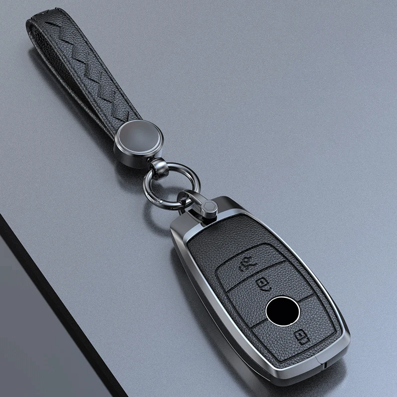 

Zinc Alloy Leather Car Remote Key Case For Mercedes Benz A B C E S Class W204 W205 W212 W213 W176 GLC CLA AMG W177 Accessories