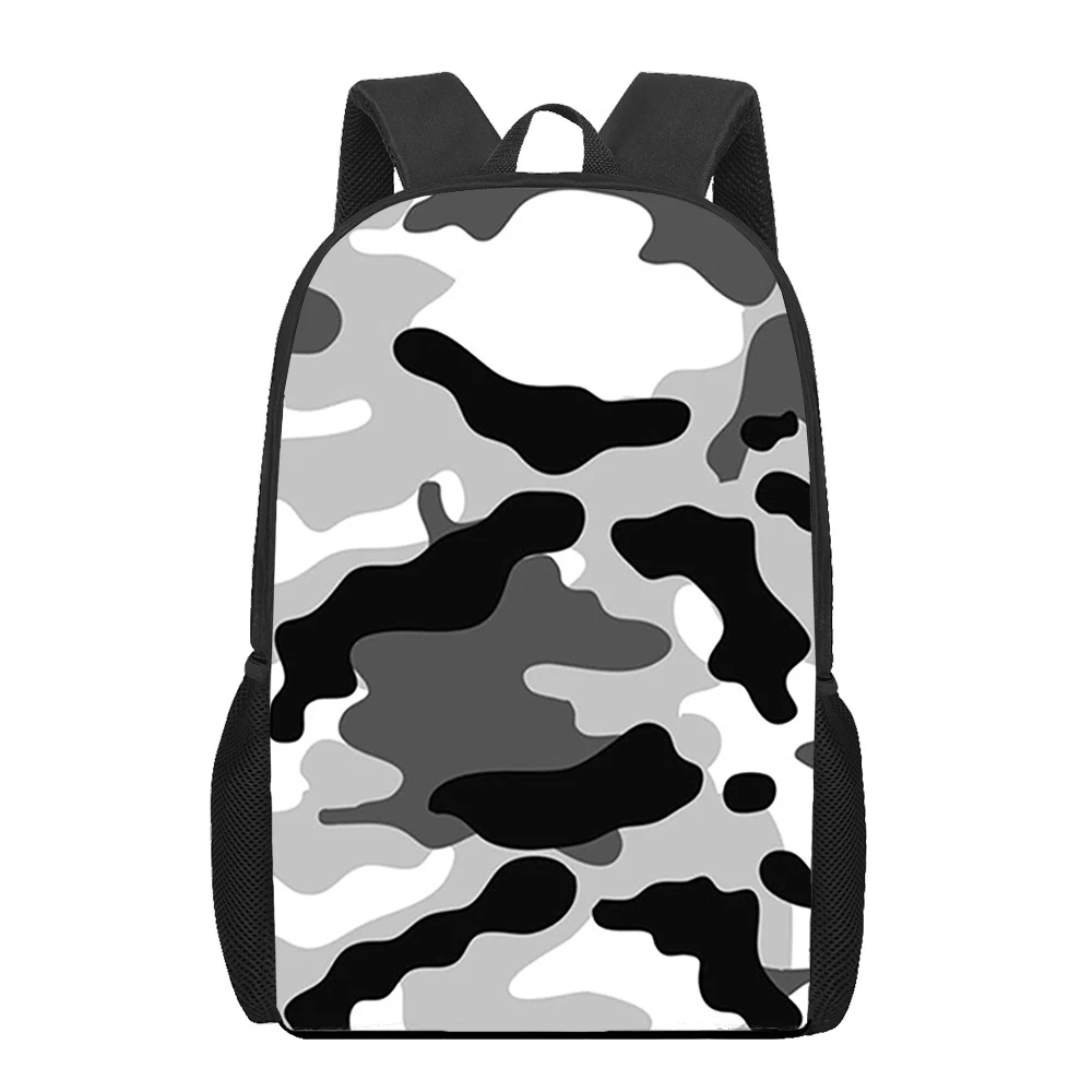 Green Camo Army Camouflage 3D Print Bookbag Boys Girls 16 Inch School Backpack Kids Teenage Children Primary Student School Bag