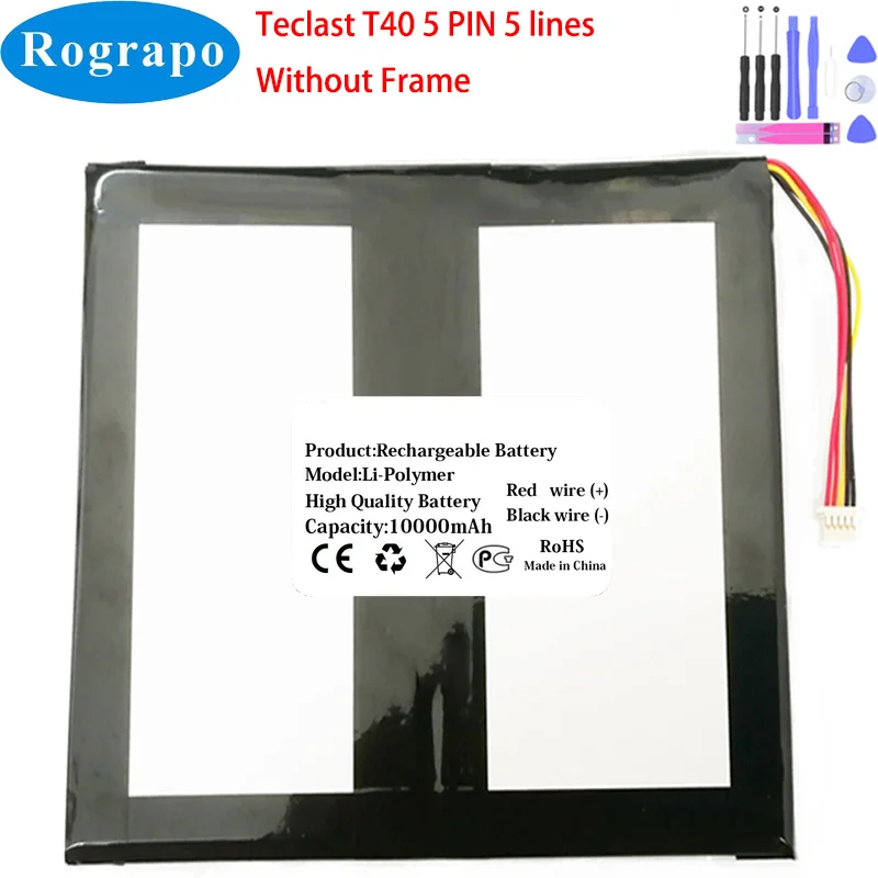 

New 3.8V 10000mAh Li-Polymer Battery For TECLAST T40 Tablet PC with 5-wire Plug +Tools