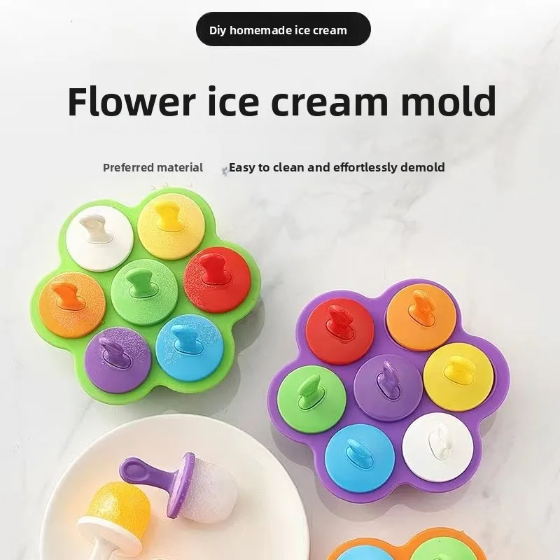 

7-луночная пластиковая форма для льда «сделай сам», форма для мороженого, фруктовая форма для смузи, крема, мороженое, детское мороженое, еда