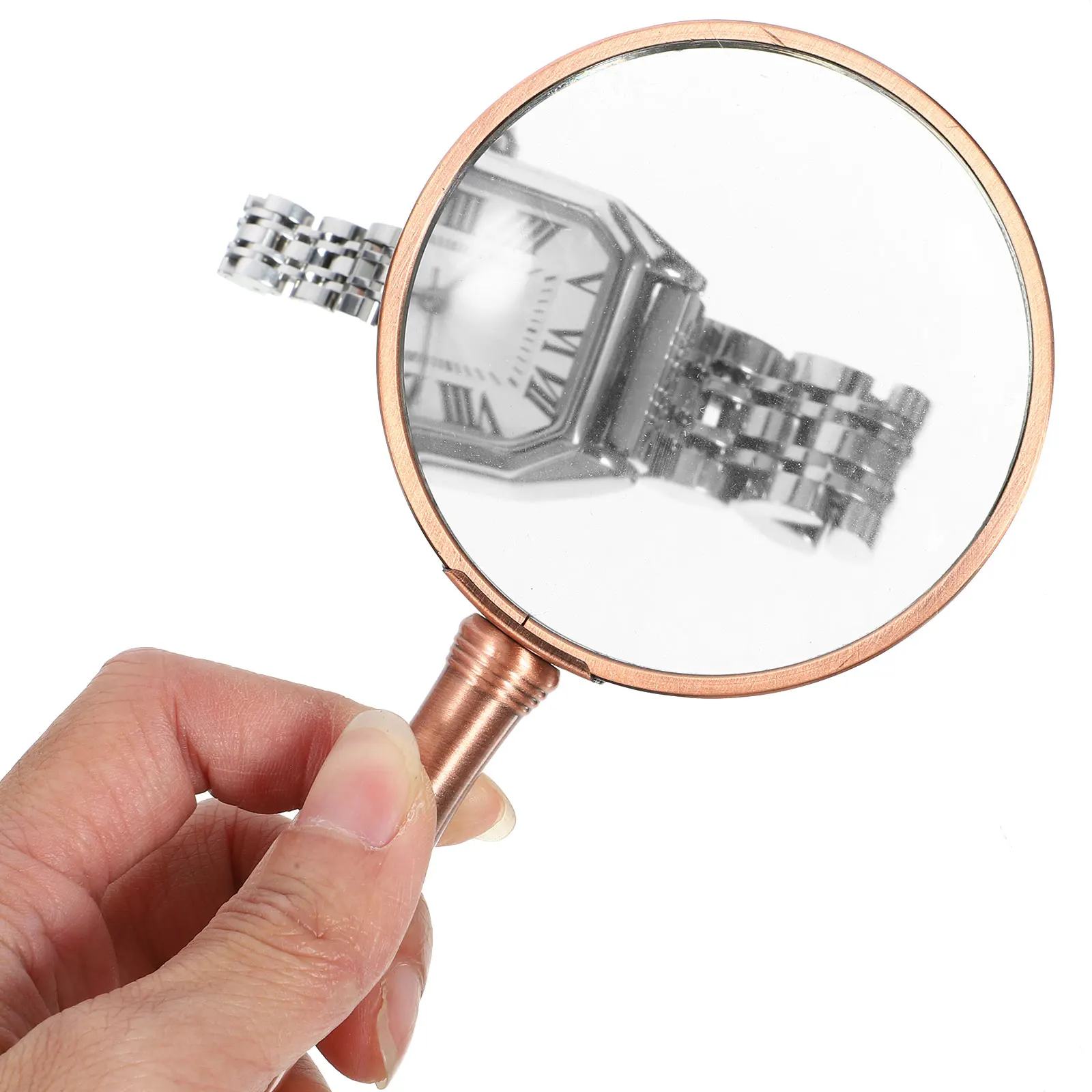 

1Pcs Retro Magnifying Glass High Quality Metal Optical Lens Reading Tool for Elderly Kids Book Newspaper Zoom Handheld Magnifier