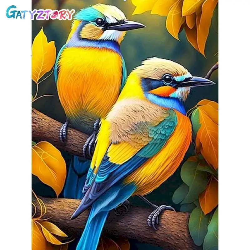 

GATYZTORY Acrylic Pictures By Number Starter Kits Two Birds Home Decor Diy HandPainted Painting Drawing By Numbers Art Gift