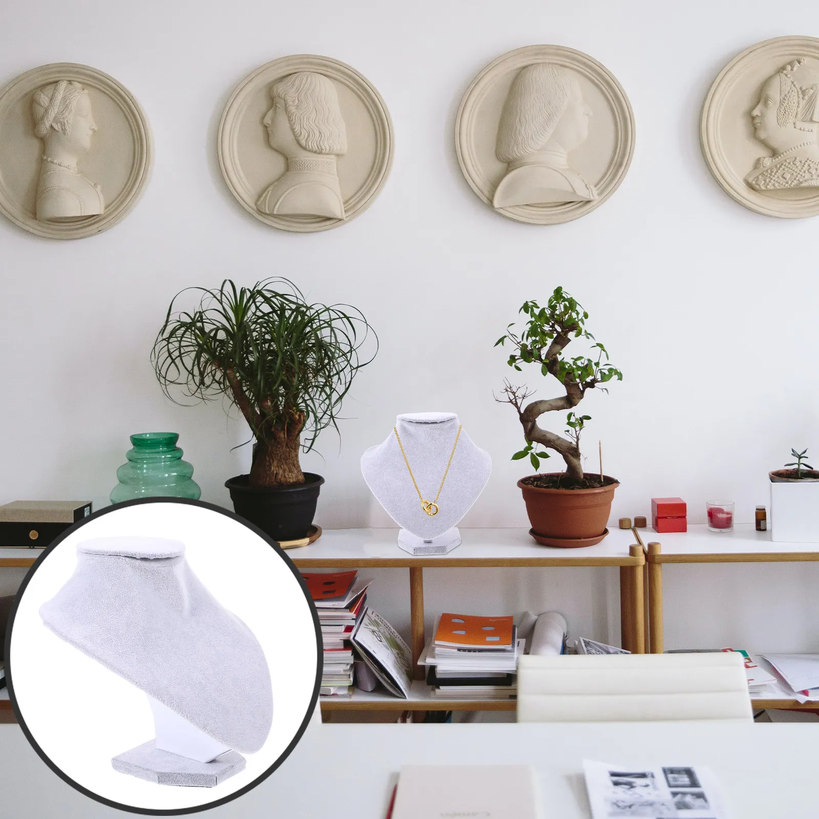 

Stylish Jewelry Display Stand Necklace Holder Rack with Realistic Mannequin Neck for Organizing Showcasing and Gifting Jewelry