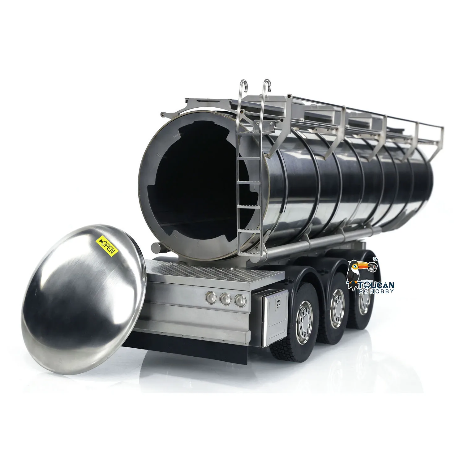 

DIY 6*6 RC Metal Semi-trailer Fuel Tank 1/14 Scale Unpainted for Remote Control Tractor Truck Transport Trailer Vehicles Model