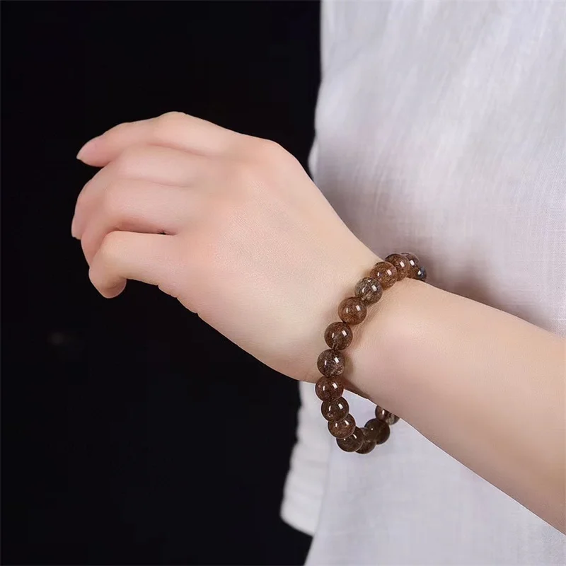 Natural Black And Gold Super Seven Quartz Bracelet Women Fashion Sweet Reiki Healing Energy Strand Girls Jewelry Gift 1PCS 10MM