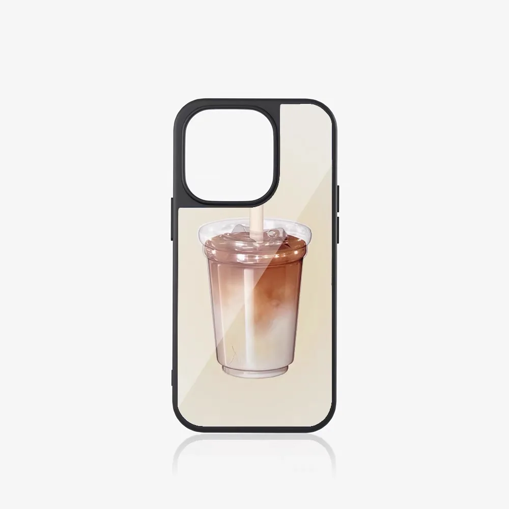 Ins Latte with High Aesthetic Appeal Simple Black Soft Case for Iphone 11 14 15 16 Pro Max Silicone Shockproof Cover