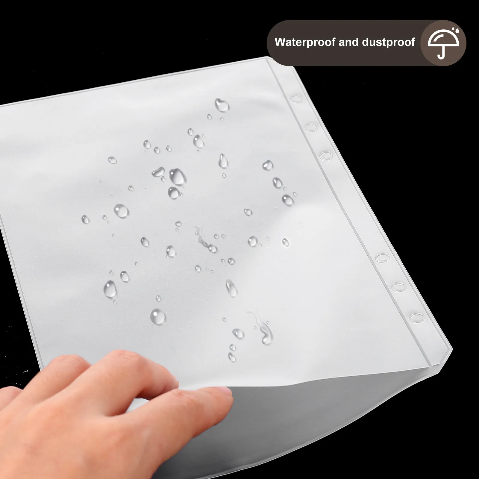 6Pcs A5 Insert Pockets for Loose-Leaf Notebooks Business Cards Holders Transparent PVC Storage Pouches Multi-Functional Ticket