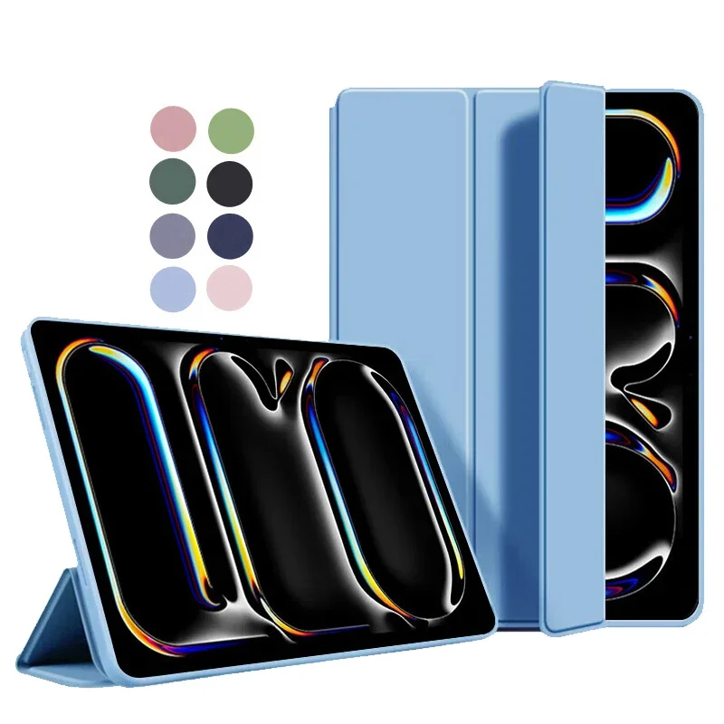 For Apple iPad Pro 11 Inch 2024 Case Funda Folding Stand Magnetic Soft TPU Back for iPad Pro 11 Inch 5th Generation Case Cover