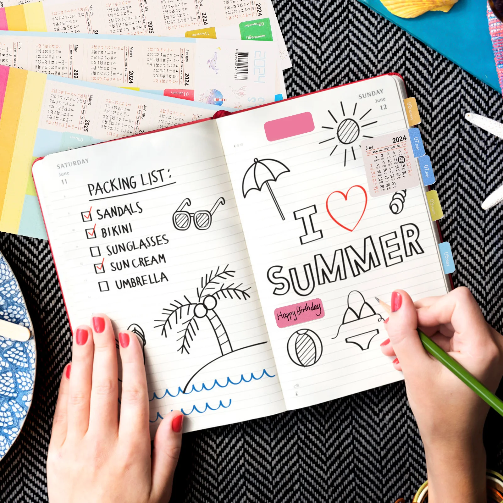 

15 set 15 Sets Calendar Stickers Monthly Planner Tabs Notepad Date Labels Diy Index For Daily Schedule Organizer Home Office Use