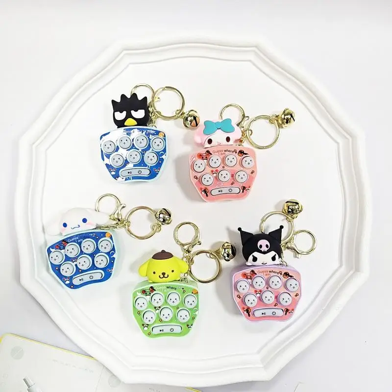 Sanrio Puzzle Squirrel Game Machine Keychain Kuromi Cute Fun Mini Handheld Cartoon Pendant Exquisite Portable Intelligence Toys