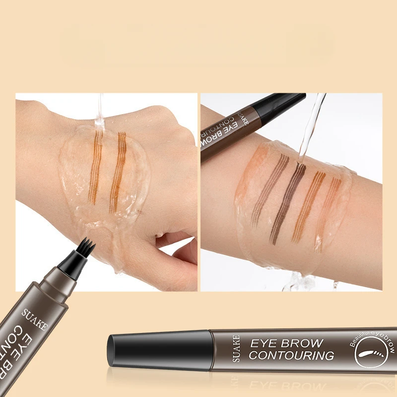 4D Microblading Eyebrow Pen 4 Forks Tip Eyebrow Tattoo Pencil Long Lasting Fine Sketch Liquid Eye Brow Make Up