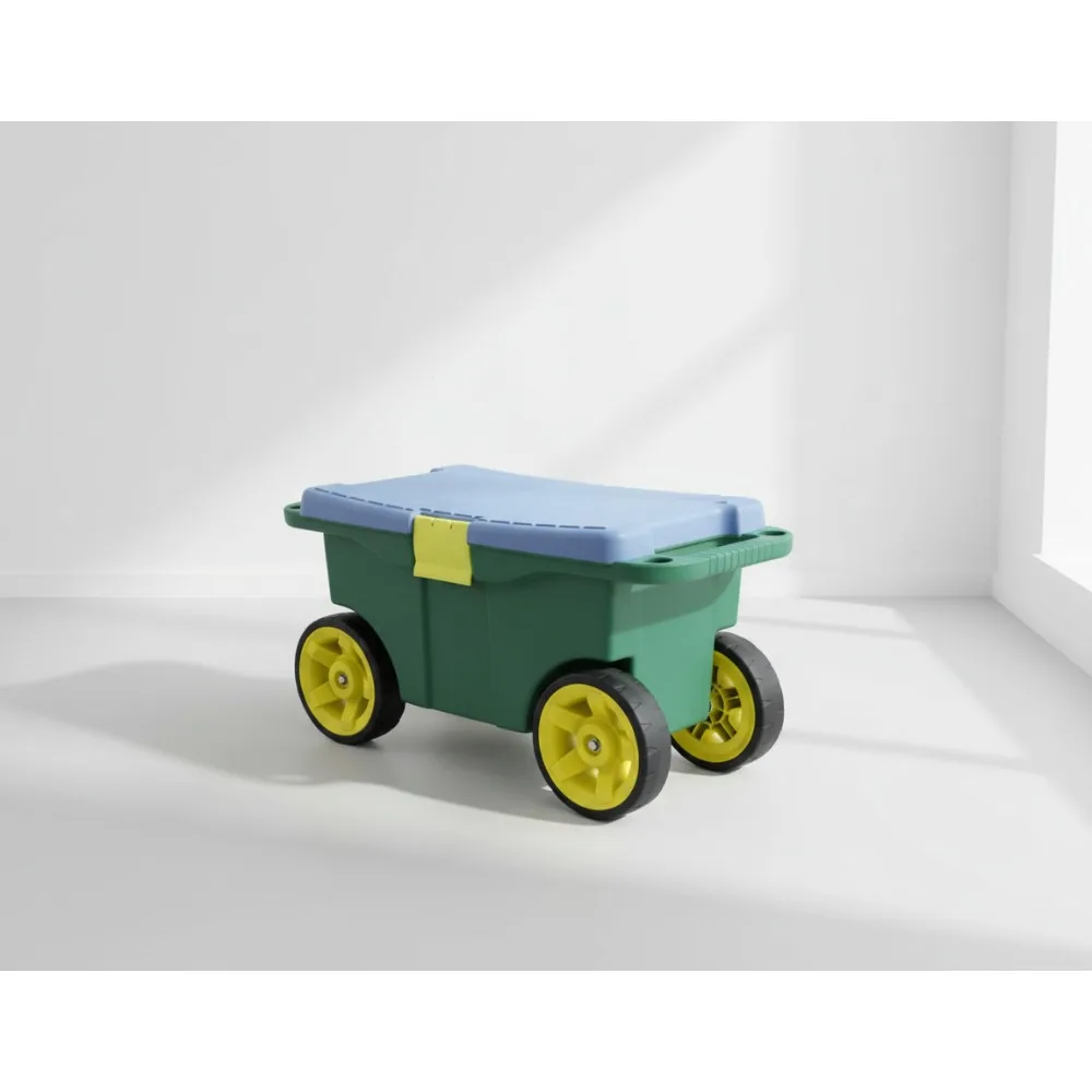 

Садовая тележка-самокат с скамейкой и подносом для инструментов - Хранение на колесиках для прополки, посадки, садовых инструментов, зеленый, синий, черный