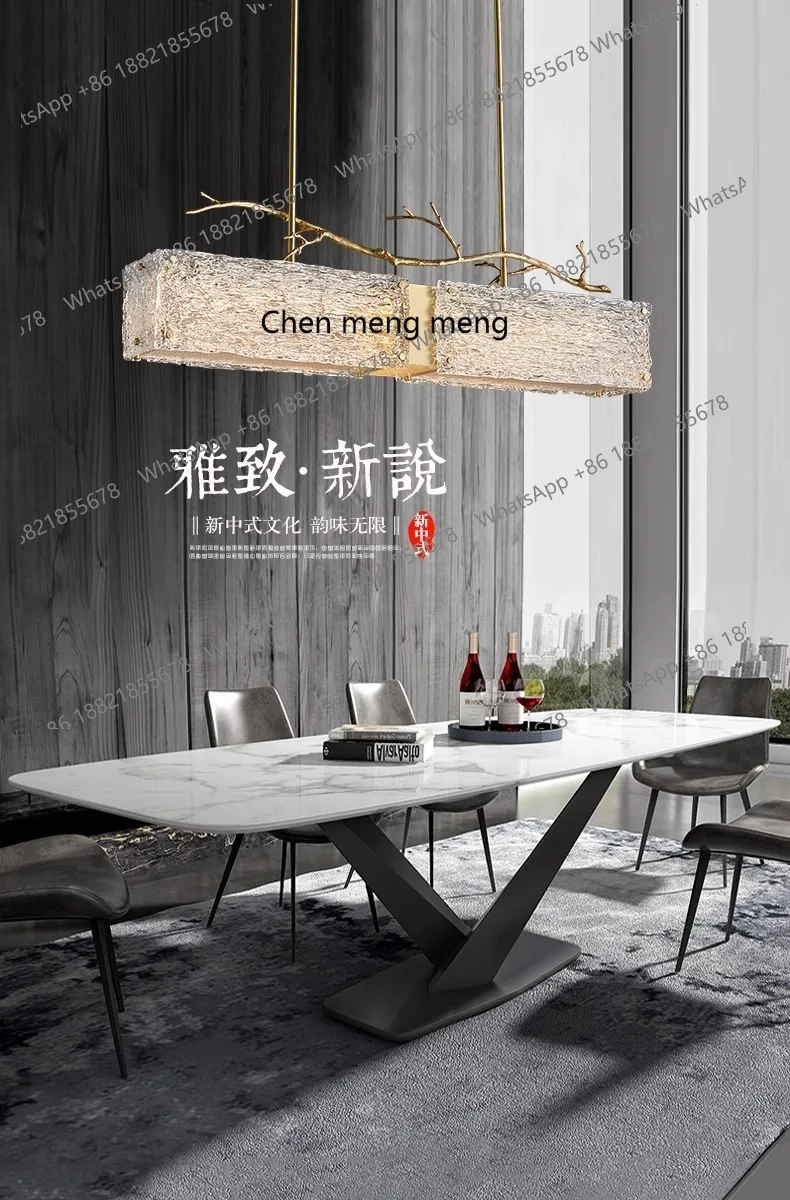 New Chinese restaurant chandelier designer high-end all-copper tea room chandelier modern light
