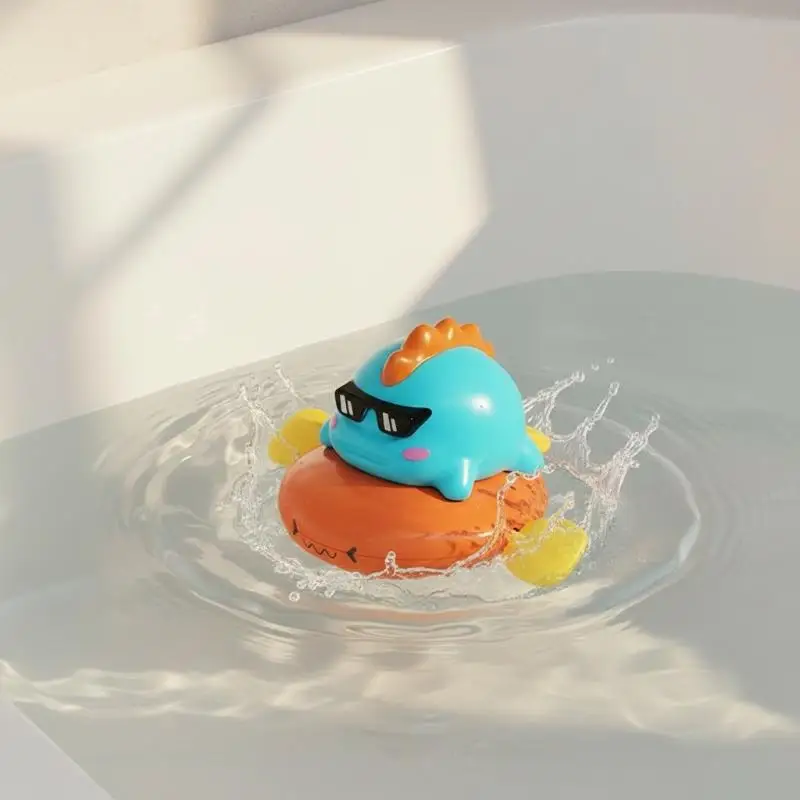 Wind-up Pig Pull String Bath Toys, Baby Kids Water Fun Swimming Pool Floating Squeeze & Spray Animal Water Toys For Kids