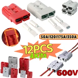 New 12-3PCS 50/120/175/350A Plug Cable Terminal Battery Power Connector Kit 600V Quick Connect Plug Battery Charging Connector
