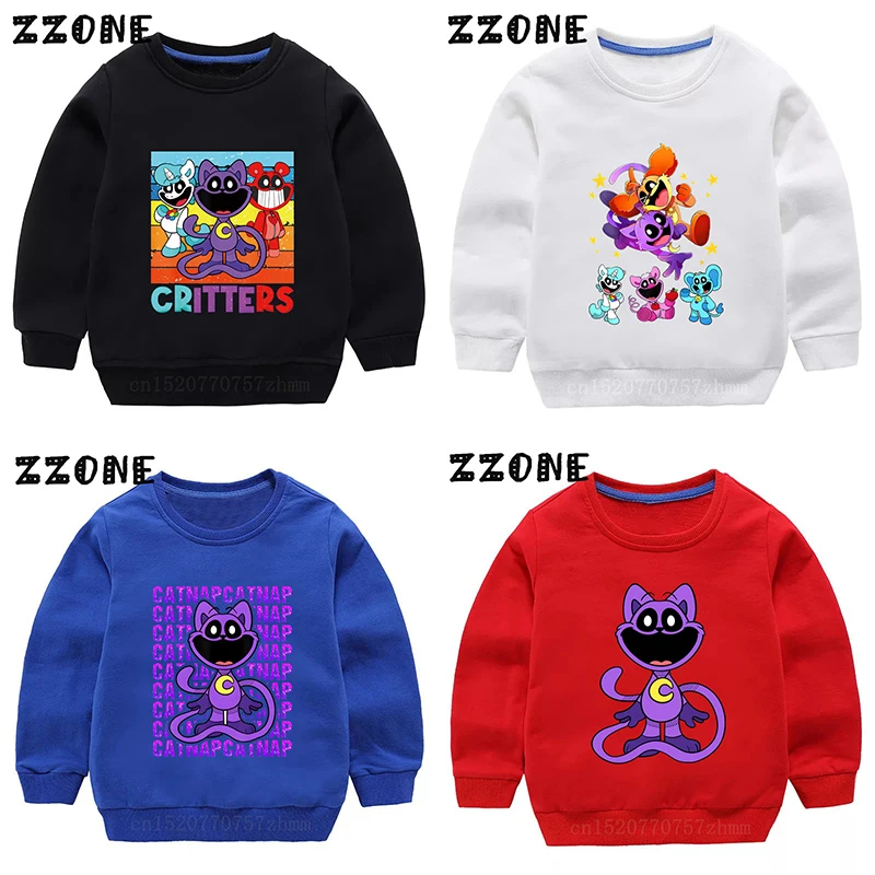 Smilling Critters-sudaderas con estampado para niños, sudaderas con capucha de dibujos animados para niños, jersey para bebé, prendas de vestir, Tops, ropa para niñas y niños