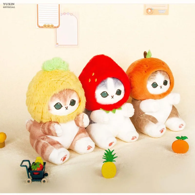 Original Mofusand Series Plush Doll Cute Cosplay Cat Cos Fruit Plushies 20cm Soft Kawaii Dolls Children Birthday Gift Toy