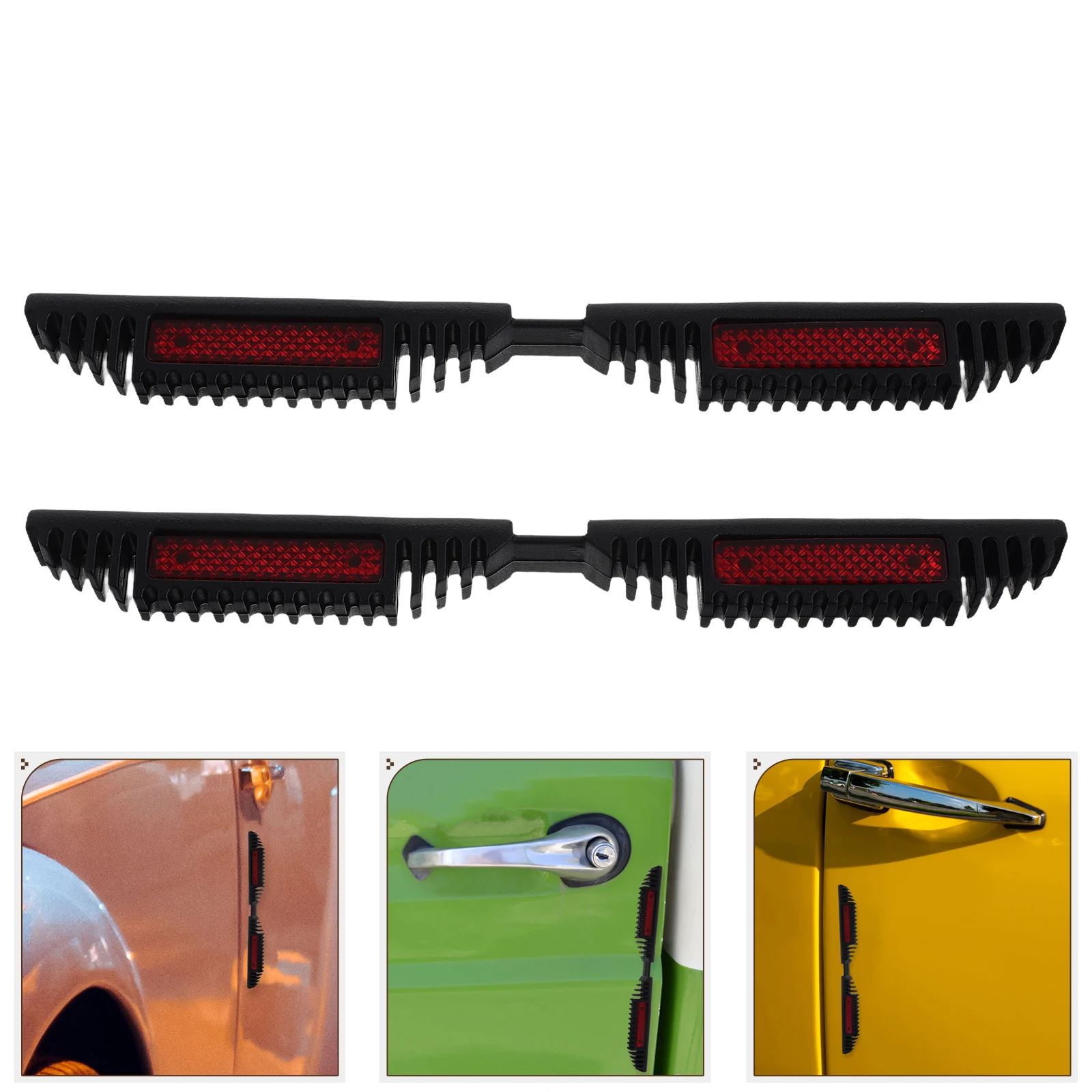 

1 Pair Car Side Door Edge Bumper Auto Rubber Strip Guard Durable Scratch Resistant Universal Fit Stylish Reflective Decal Trim
