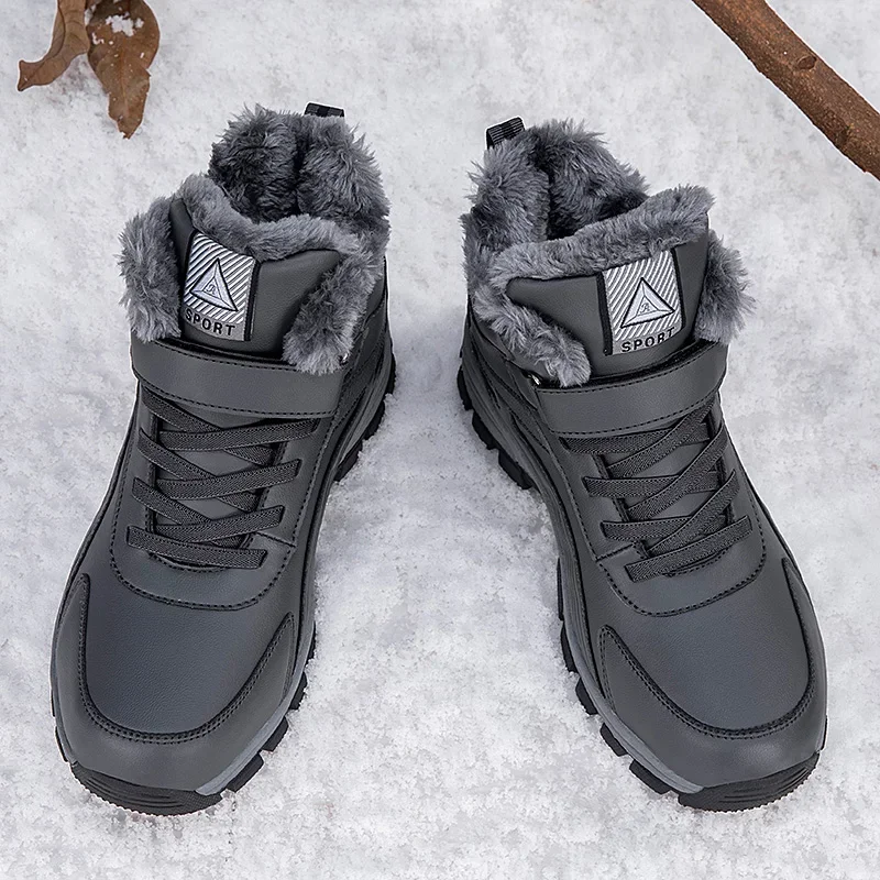 Chaussures de randonnée athlétiques de style luxe pour hommes, baskets thermiques en peluche, neige, escalade, montagne, chasse, forêt