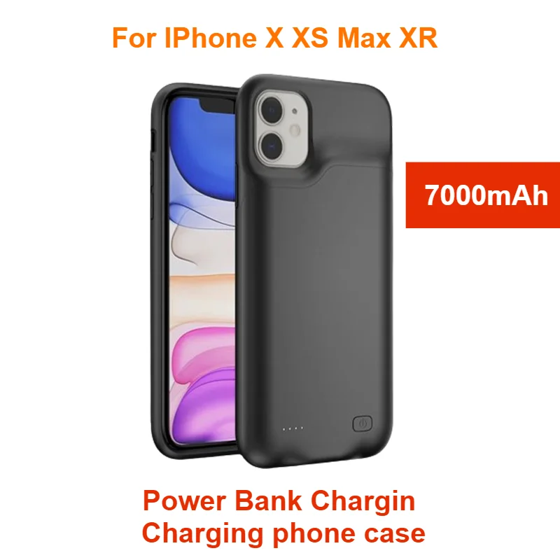 

For IPhone XS Max XR Power Bank Charging Power Case for IPhone XS Max XR 7000mAh Battery Case