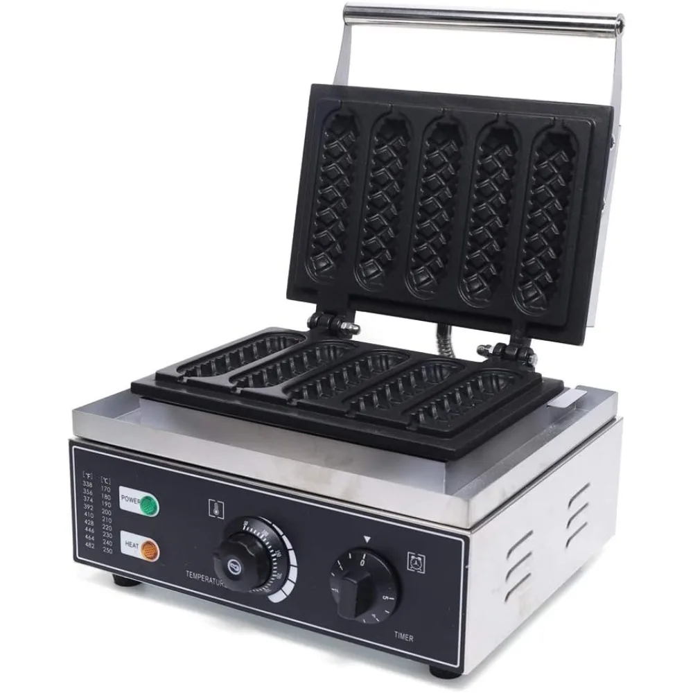 Commercial Electric Corn Hot Dog Waffle Maker Hotdog Waffles Machine Stainless Steel Non-stick French Muffin Waffle Irons