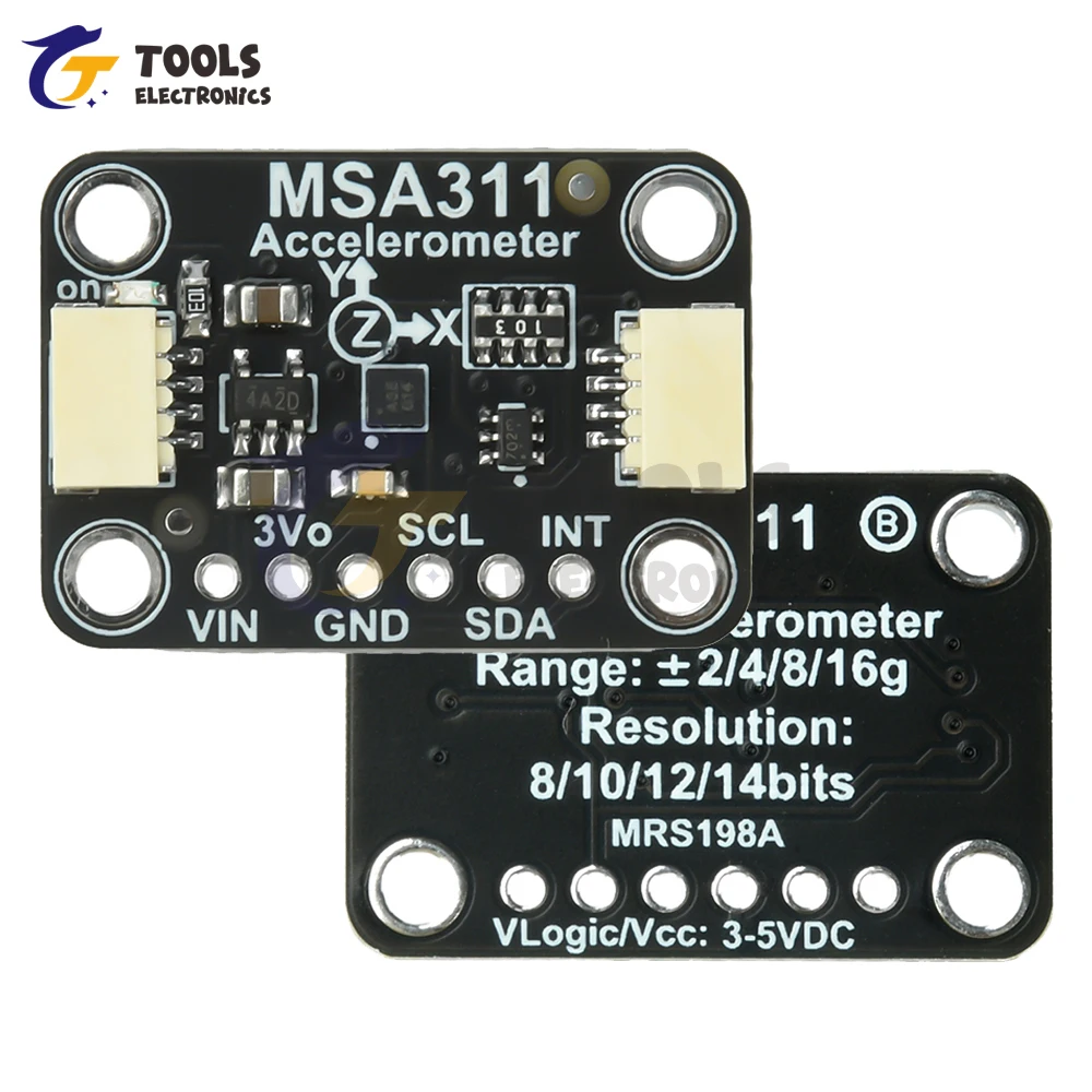 وحدة مقياس التسارع DC 3-5V MSA311 ذات 3 محاور - متوافقة مع STEMMA QT/Qwiic لا يتطلب لحام