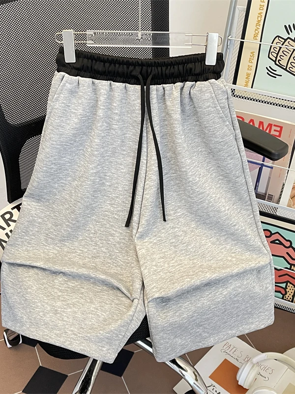 

Американский High Street контрастного цвета, повседневные мужские свободные летние брюки нового дизайна, универсальные брюки семи четвертей