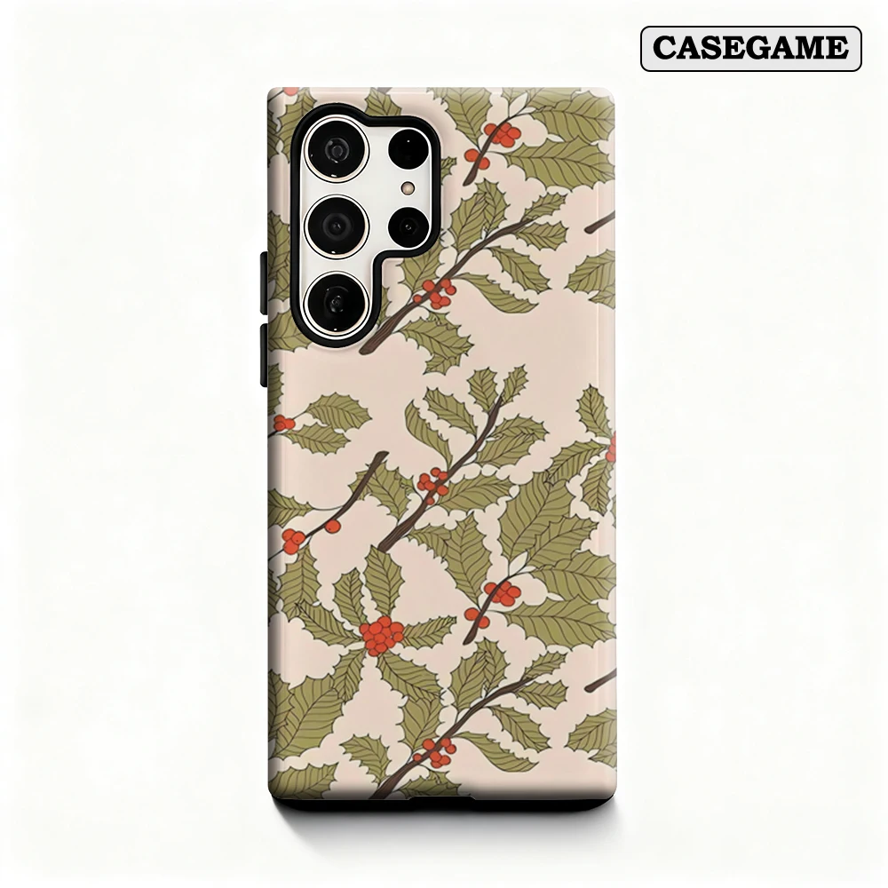 Чехол для телефона Holly Berries для Samsung Galaxy S25 Ultra S24 S23 Ultra Plus, противоударная двухслойная задняя крышка