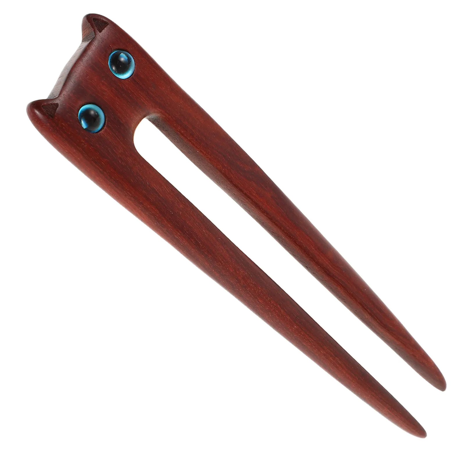 

Exquisite Handmade Wooden Hair Chopstick with Carved Cat Design Retro Vintage Hair Stick for Women Cosplay Party Wedding Bun