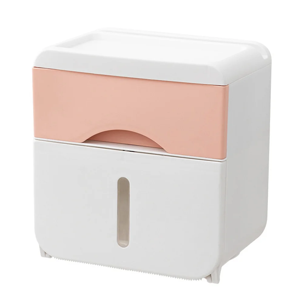 

Bathroom Storage Box Paper Holder for Hotel Holders Wall-mounted Organizer Abs No Punching Tissue