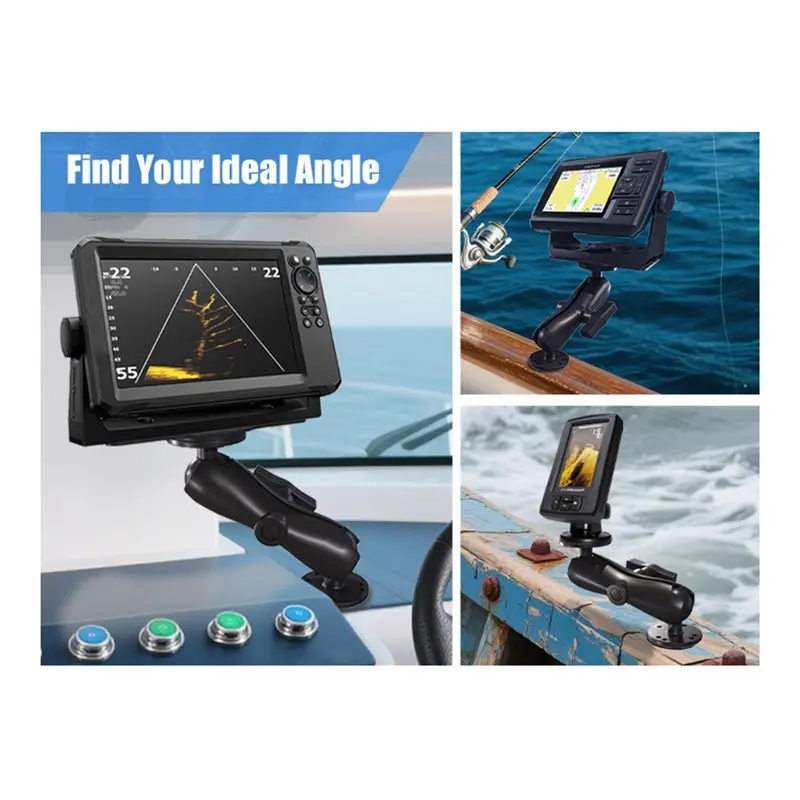 B48B-Fishfinder Aluminum Fish Finder Mount Base Ball-Mount 360 Degree Rotation For Garmin Lowrance Holder - Image 3