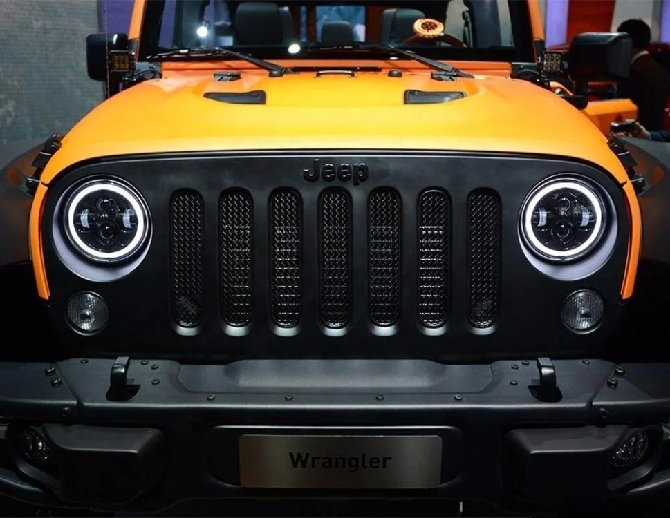 2 قطعة 100 واط 7 ''4X4 LED RGB IP67 بدوره إشارة شاحنة الطرق الوعرة سيارة Led المصباح DRL Led المصابيح الأمامية مع توقيت العنبر