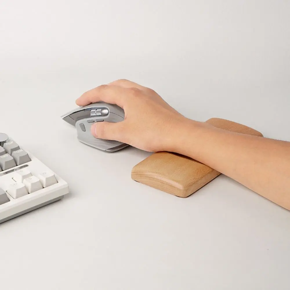 

Universal Solid Wood Mouse Wrist Pad Ergonomic Vintage Wrist Rest Pad Creative Smooth Surface Hand Support Pillow School