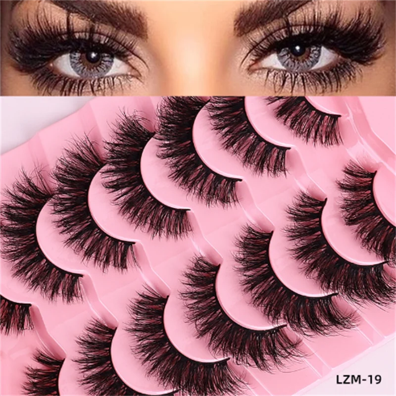 7 Paar natürliche, flauschige 3D-Stereo-Wimpern, leicht und bequem, Frittier-Haarsimulation für einen verbesserten Blick