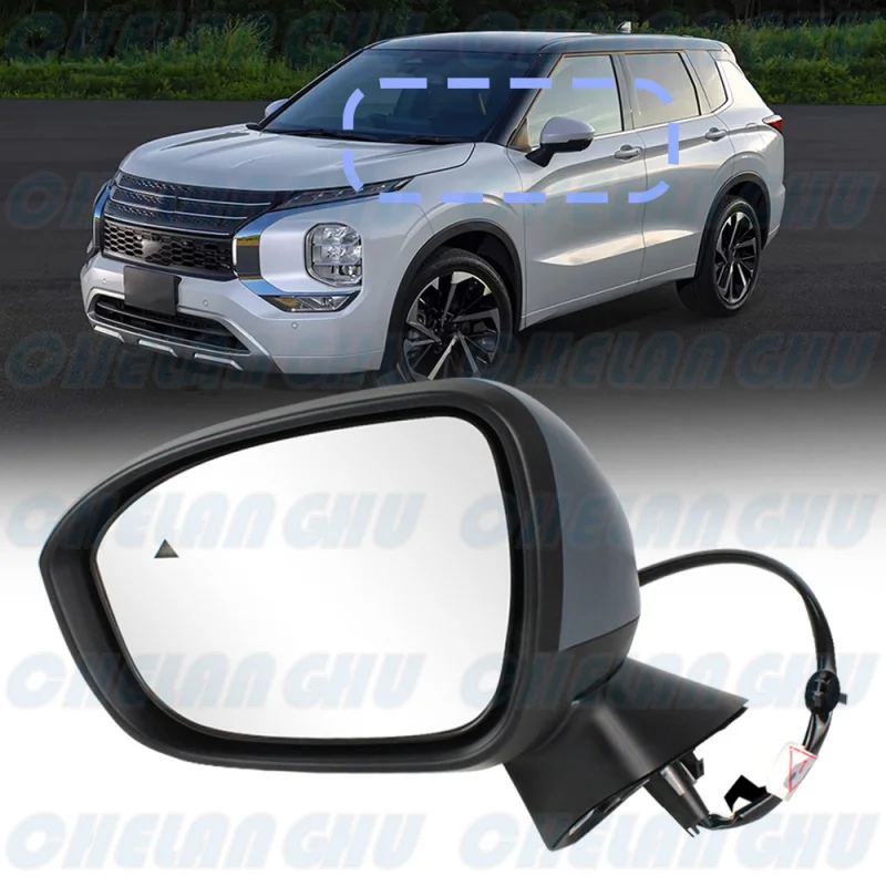 

For Mitsubishi Outlander 2022 2023 2024 Left Side 9+2 Pins Paintable Blind Spot Power Fold Mirror Assembly With Camera