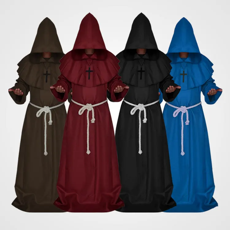رداء راهب القرون الوسطى زي الهالوين معالج الله الموت ملابس الأداء مرحلة الأداء الملابس النسائية الصينية التقليدية